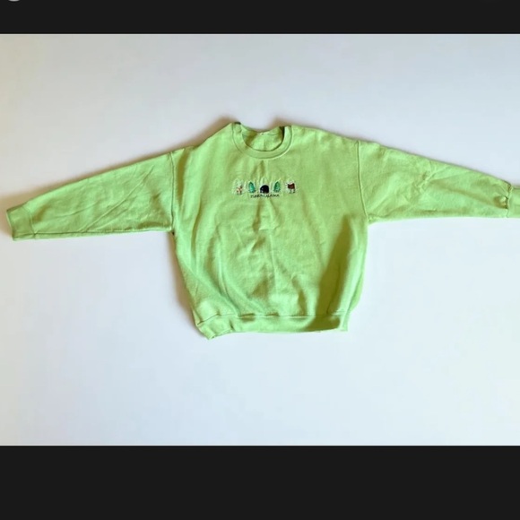 Emboidered Vintage Xl Alaska Sweatshirt Green - Picture 4 of 6